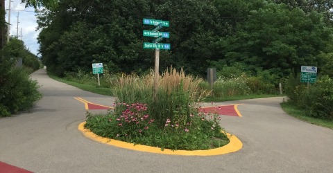 Bicycle Roundabout on the Trail