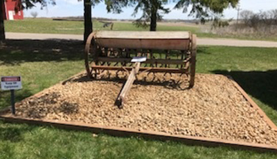 Antique farm equipment displayed at Schumacher Farm Park