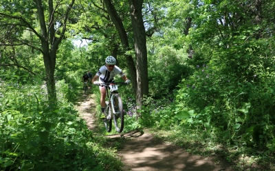 Mountain Biker on trail