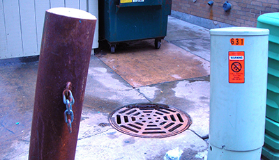 White stain around drain from mystery substance