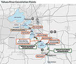 constriction points in the Yahara River